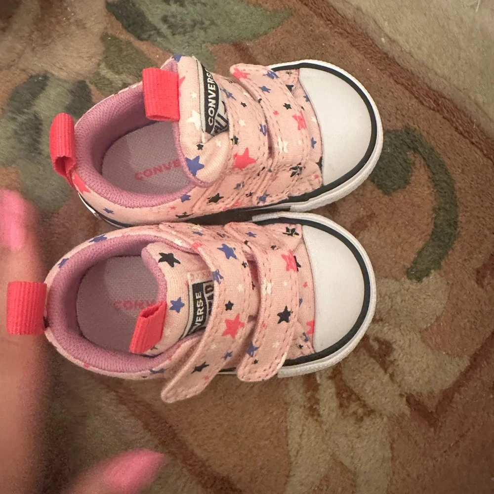 Brand New Converse Kids' Pink and Blue Star Sneakers - Picture 5 of 7